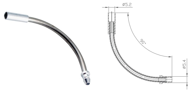 Напрямна трубка Alligator гальмівного тросика на V-br. кут 90 º 1шт