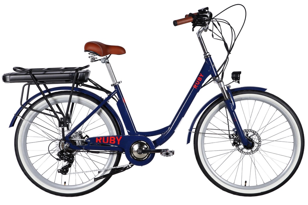 Велосипед з електроприводом 26" AL Dorozhnik eRUBY DD FR рама-17" 48B 15А*г 500Вт темно-синій 2026