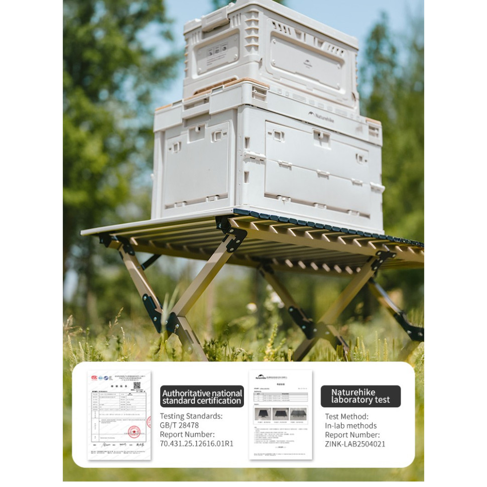 Складаний стіл Naturehike Star Jane T01 CNK2550JJ018, 119х60 см, вуглецева сталь, бежевий