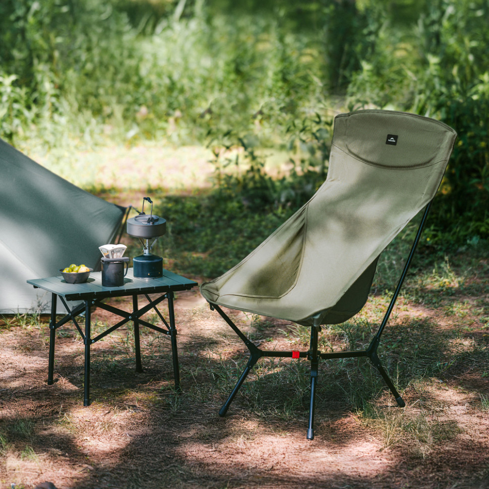 Стілець складаний ультралегкий Naturehike CNK2550JJ013 Yamami YL01, розмір L, алюміній, оливковий