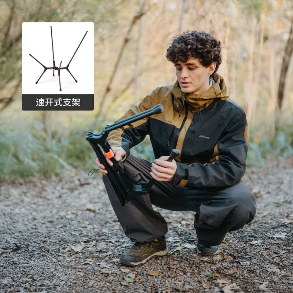 Стілець складаний ультралегкий Naturehike CNK2550JJ013 Yamami YL01, розмір М, алюміній, сірий