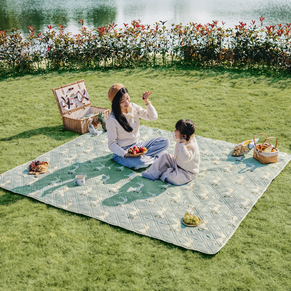 Килимок для пікніка Naturehike CNK2350WS010 210*240 см, блакитний із принтом