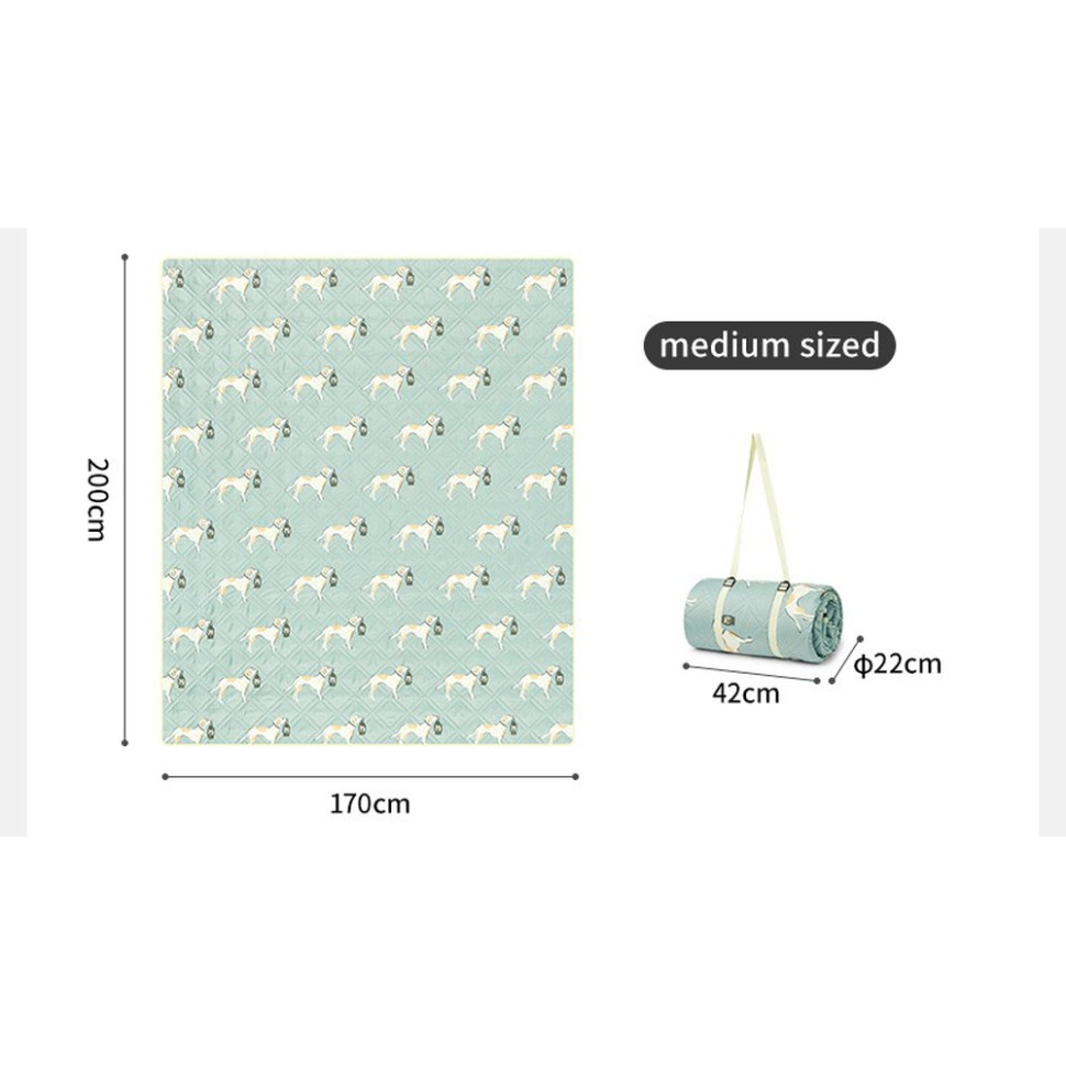 Килимок для пікніка Naturehike CNK2350WS010 170*200 см, блакитний із принтом