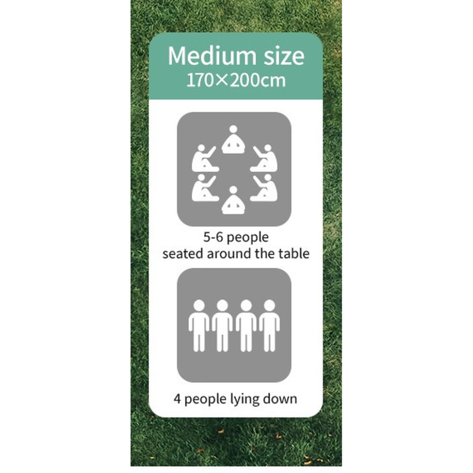 Килимок для пікніка Naturehike CNK2350WS010 170*200 см, блакитний із принтом