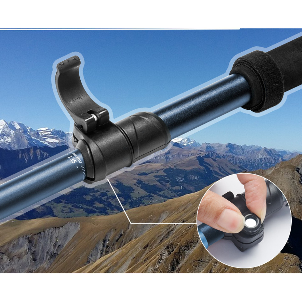  Комплект із п'ятисекційних складаних трекінгових палиць Naturehike CNK2450DS013 Gale Pro, 115-135 см, 2 шт, сині