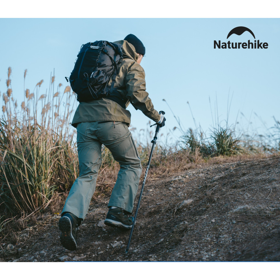  Комплект із п'ятисекційних складаних трекінгових палиць Naturehike CNK2450DS013 Gale Pro, 115-135 см, 2 шт, чорні