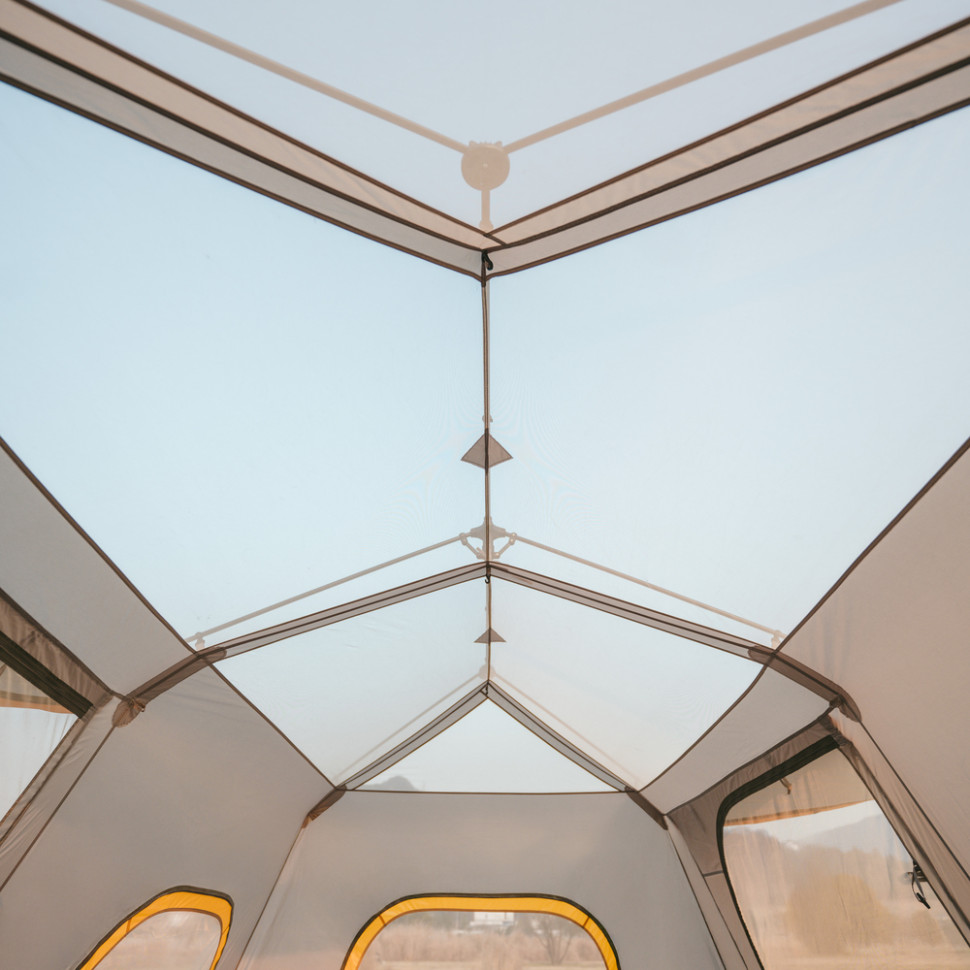 Намет восьмимісний Naturehike Cape 13.1 CNK2450WS050 з швидким розкриттям, сіро-коричневий