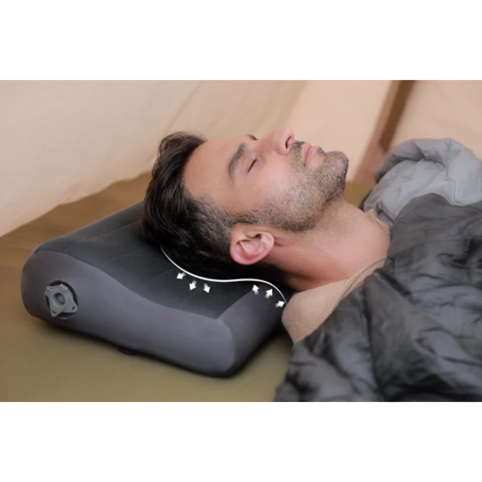 Надувна подушка анатомічна Flextail Zero Pillow, сіра