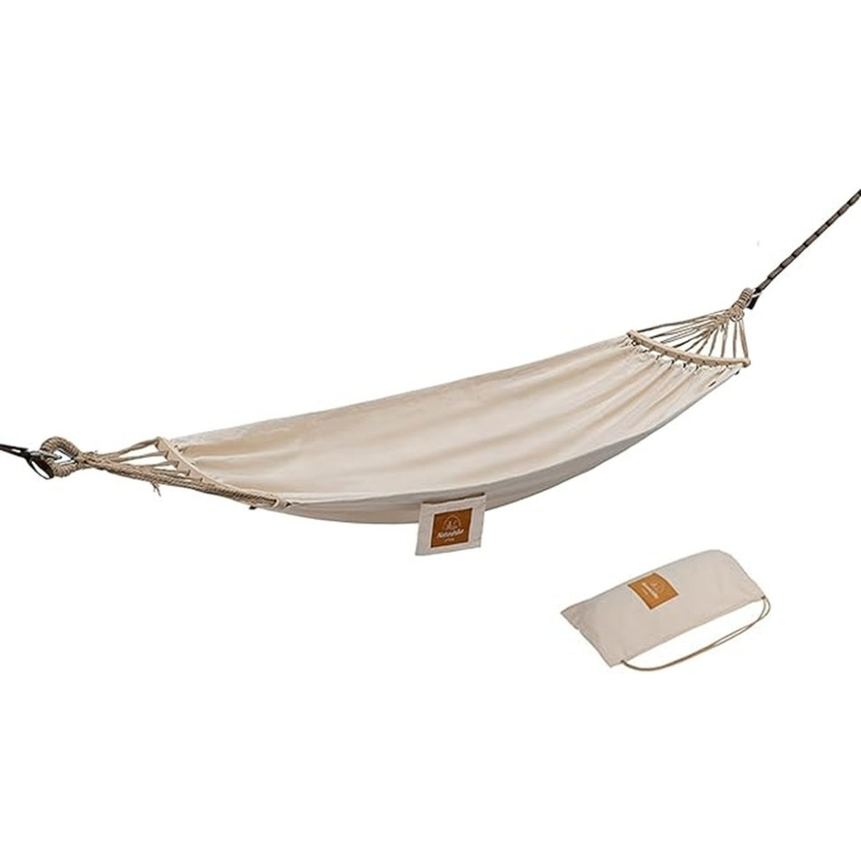 Гамак одномісний без перекидання Naturehike CNK2450WS018, бавовна, бежевий