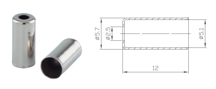 Кінцевик гальмівної сорочки Alligator метал сірий, 1шт